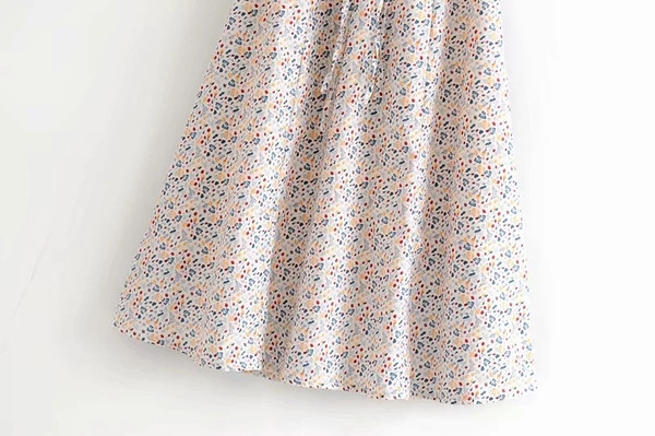 Rochie casual de dama cu cravate si motive florale