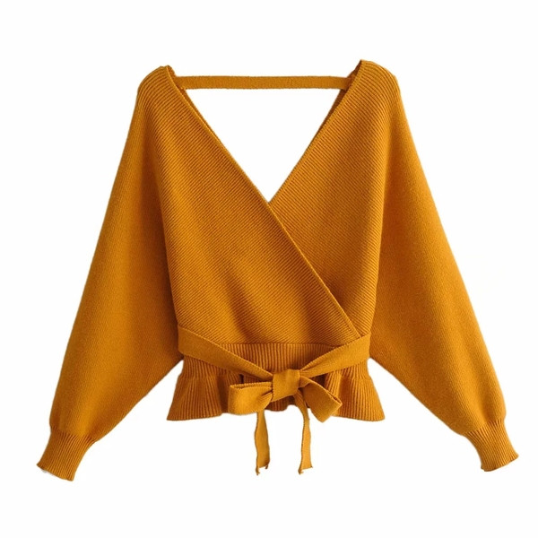 Modern női pulóver V-nyakú - két színben