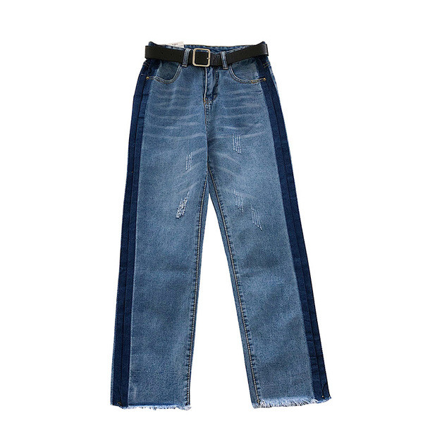 Blugi drepți moderni de damă, cu margini întunecate