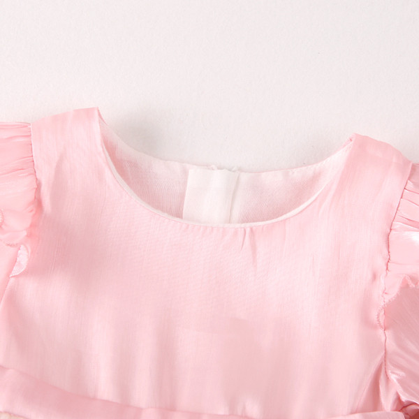 Rochie de copii stil nou model cu maneci lungi in culoarea roz