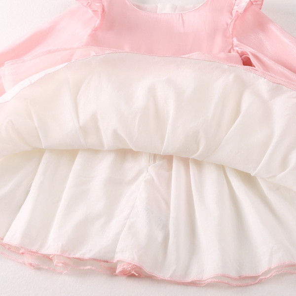 Rochie de copii stil nou model cu maneci lungi in culoarea roz