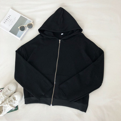 Hanorac de dama cu fermoar si gluga in trei culori