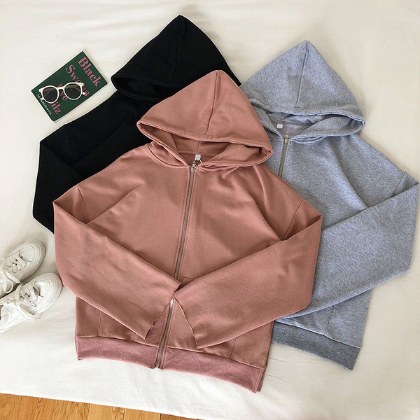 Hanorac de dama cu fermoar si gluga in trei culori