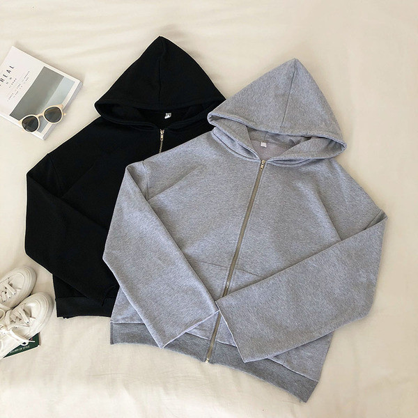 Hanorac de dama cu fermoar si gluga in trei culori