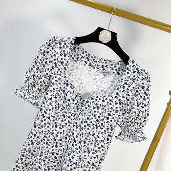 Rochie lunga de dama cu decolteu patrat