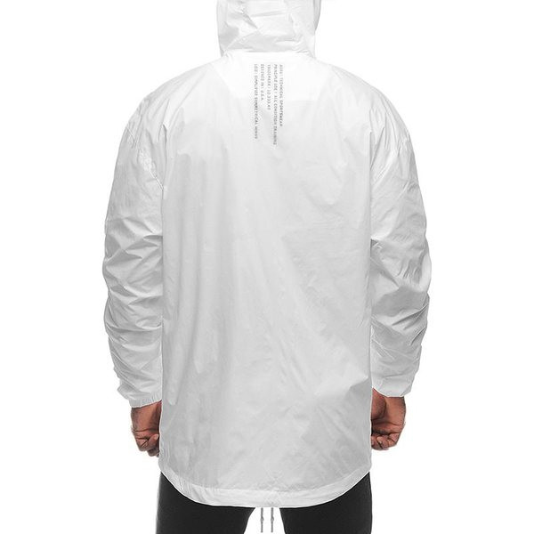 Modern férfi őszi kabát kapucnival fehér és fekete színben