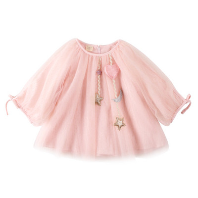 Rochie moderna pentru copii decupata in culoarea roz