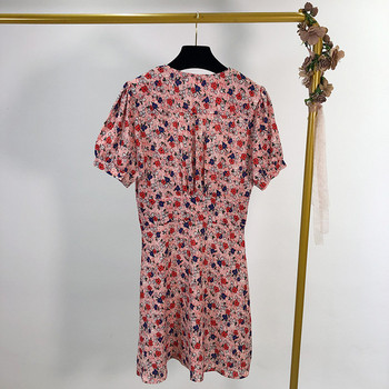 Rochie de dama cu model floral si decolteu in V