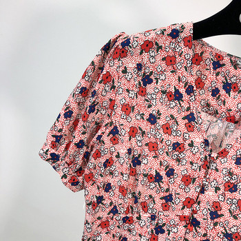 Rochie de dama cu model floral si decolteu in V