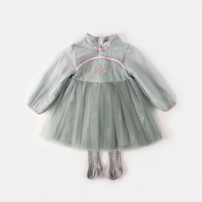 Нов модел детска рокля в сив цвят за момичета