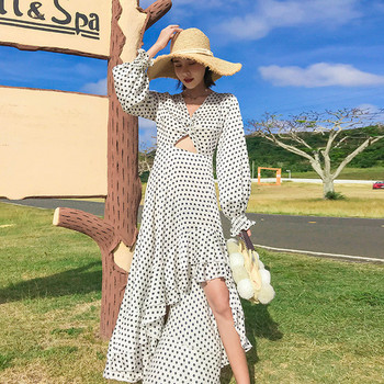 Rochie de dama actuala cu maneca lunga - model croiat