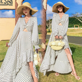 Rochie de dama actuala cu maneca lunga - model croiat