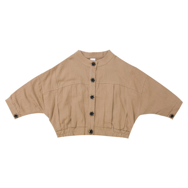 Modern gyerek kabát fiúknak - barna színű