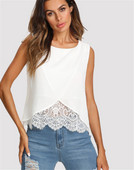 Női lezser felső széles pántokkal és csipkével több színben
