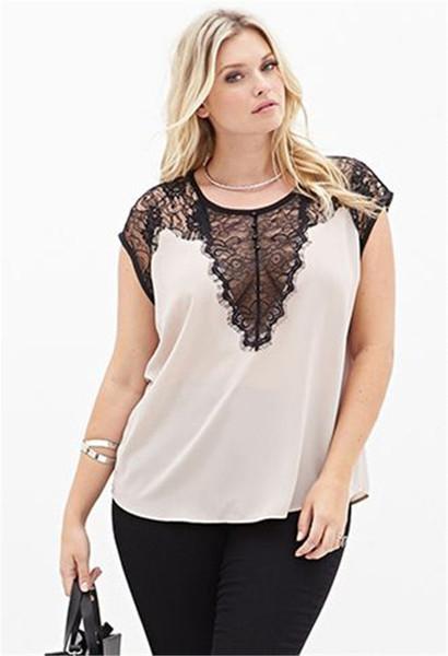 Stílusos női blúz csipkével és V-nyakkal, két színben