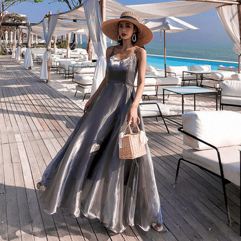 Rochie elegantă de damă, cu bretele subțiri