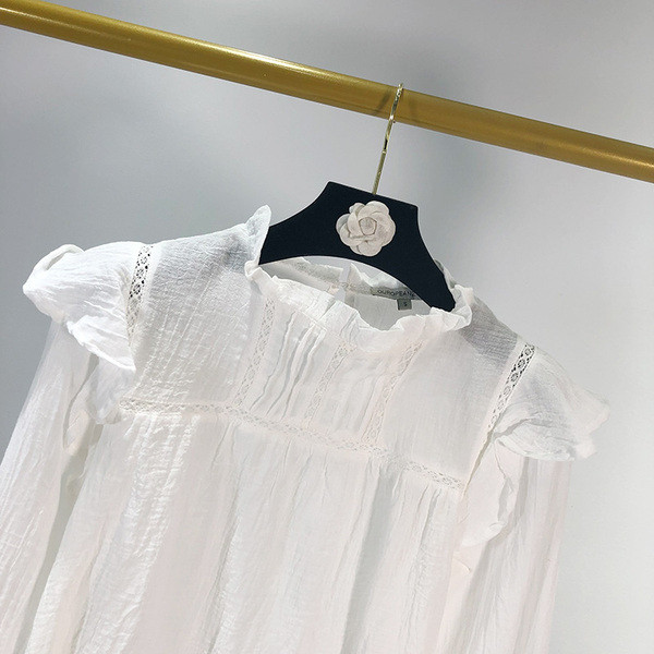 Bluză de damă cu mânecă lungă, albă