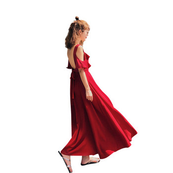 Rochie de dama moderna de culoare rosie - model croiat