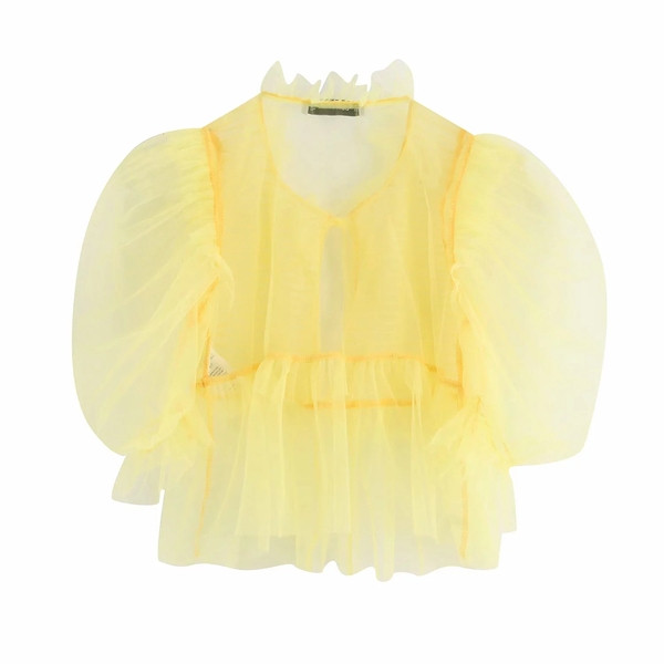 Bluza de dama din dantela de culoare galbena