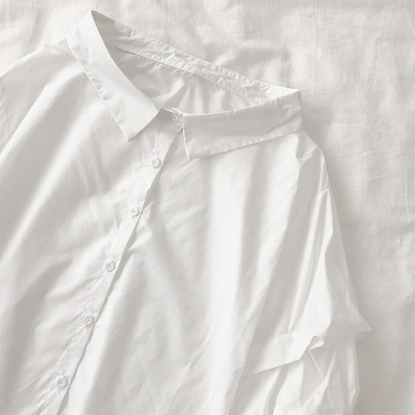 Camasa moderna de dama cu maneca lunga in alb si verde