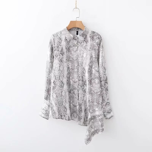 Cămașă de damă cu mânecă lungă cu model animal