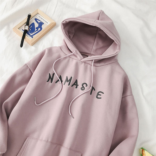 Hanorac lung de dama cu inscriptie si buzunar in mai multe culori