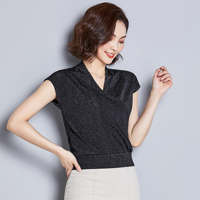 Actual maiou de damă cu decolteu în V în cinci culori