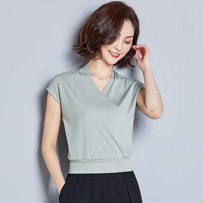 Actual maiou de damă cu decolteu în V în cinci culori