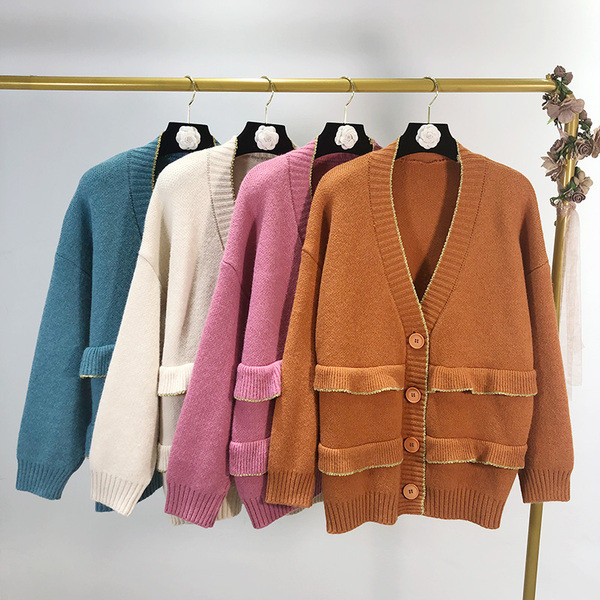 Cardigan dama cu nasturi in patru culori