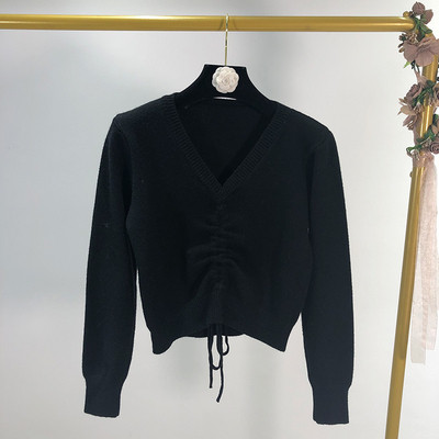 Pulover de dama cu decolteu in V si maneci lungi in trei culori