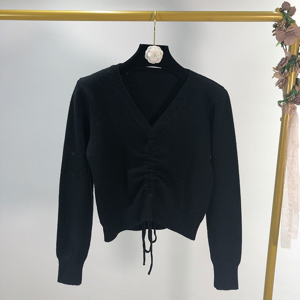 Pulover de dama cu decolteu in V si maneci lungi in trei culori