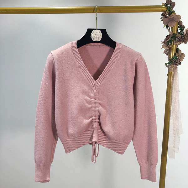 Pulover de dama cu decolteu in V si maneci lungi in trei culori