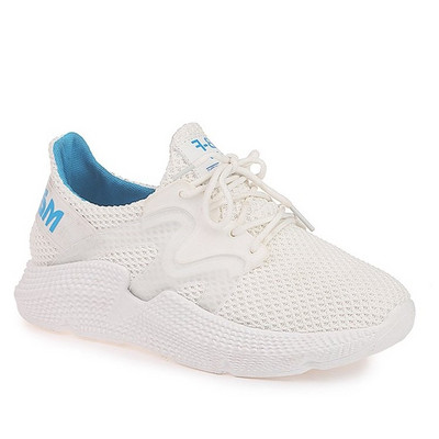 Спорни дамски маратонки с връзки в бял,черен и сив цвят 