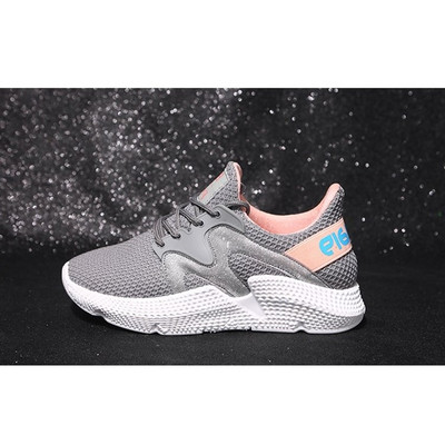 Спорни дамски маратонки с връзки в бял,черен и сив цвят 