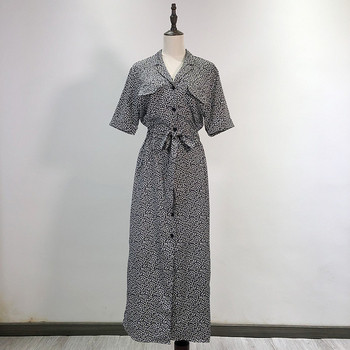 Rochie lunga de dama cu nasturi si cravate