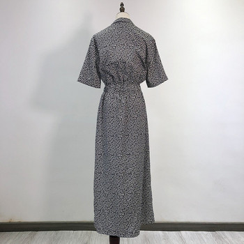 Rochie lunga de dama cu nasturi si cravate