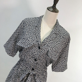 Rochie lunga de dama cu nasturi si cravate