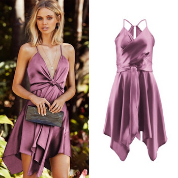 Rochie de dama model asimetric cu decolteu adanc in mai multe culori