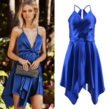 Rochie de dama model asimetric cu decolteu adanc in mai multe culori