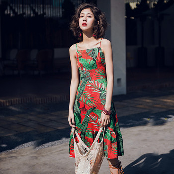 Rochie moderna de dama lunga cu model floral