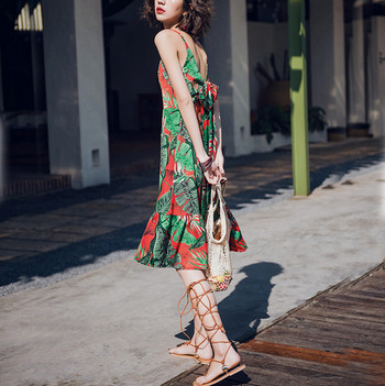 Rochie moderna de dama lunga cu model floral