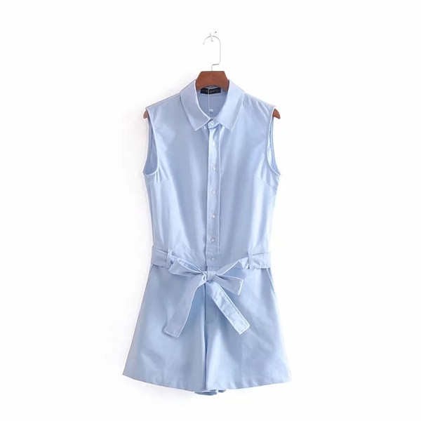 Salopeta de dama moderna de culoare albastra