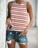 Maieu casual de damă, cu decolteu O, în roșu