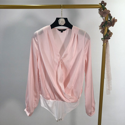 Body elegant de dama cu maneci lungi in doua culori