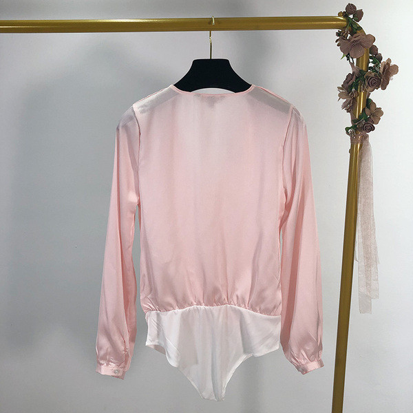 Body elegant de dama cu maneci lungi in doua culori