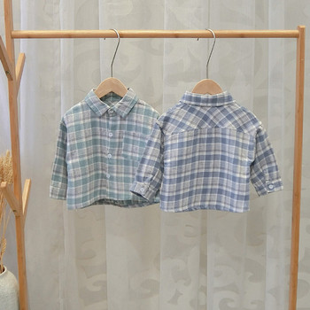 Карирана детска риза за момчета в два цвята