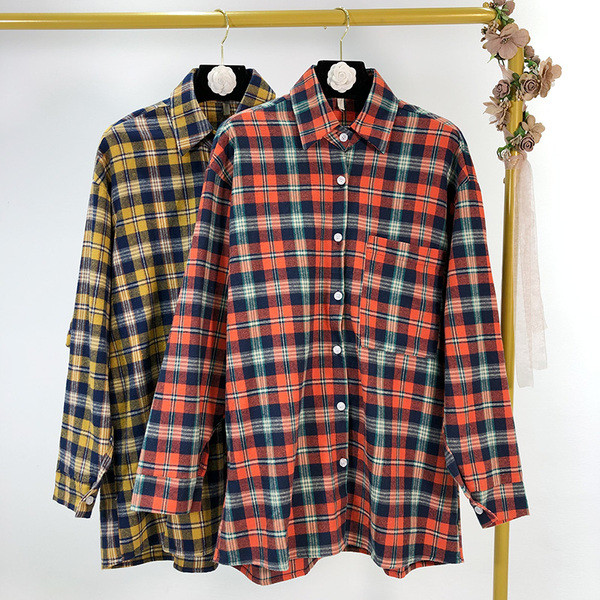 Cămașă în carouri pentru femei - două culori