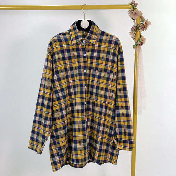 Cămașă în carouri pentru femei - două culori