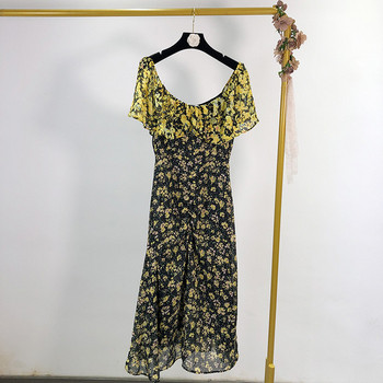 Rochie de dama din sifon cu umerii goi