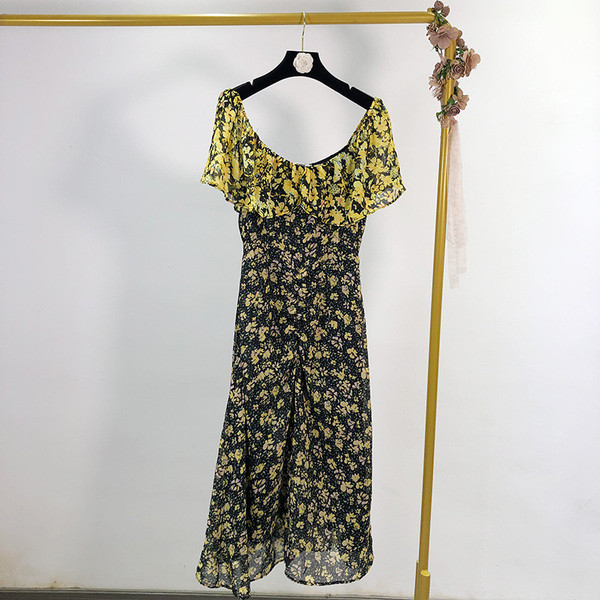 Rochie de dama din sifon cu umerii goi